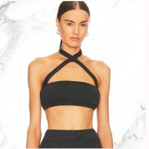 WeWoreWhat Halter Bra Top in Black - Size Small